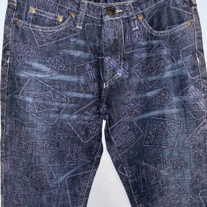 Versace Jeans Collection Blue Boot Cut Jeans with Distressed Fading